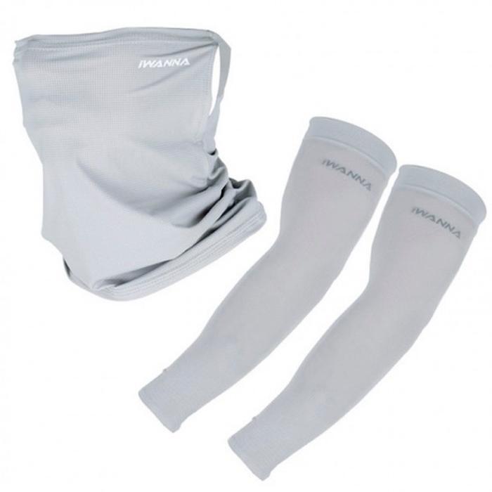 에이엔몰 러닝마스크 세트 스포츠마스크 토시 (그레이) (3xAu3)