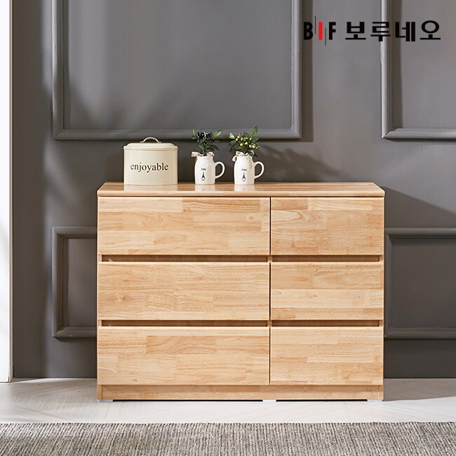 보루네오 하우스 앳홈 테드 러버 원목 1000 와이드 서랍장