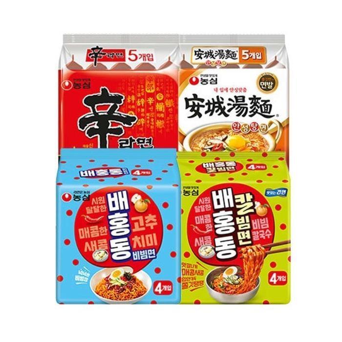 셀러허브 식품 신라면5개+안성탕면5개+배홍동4개+배홍동칼빔면4개 총 18개