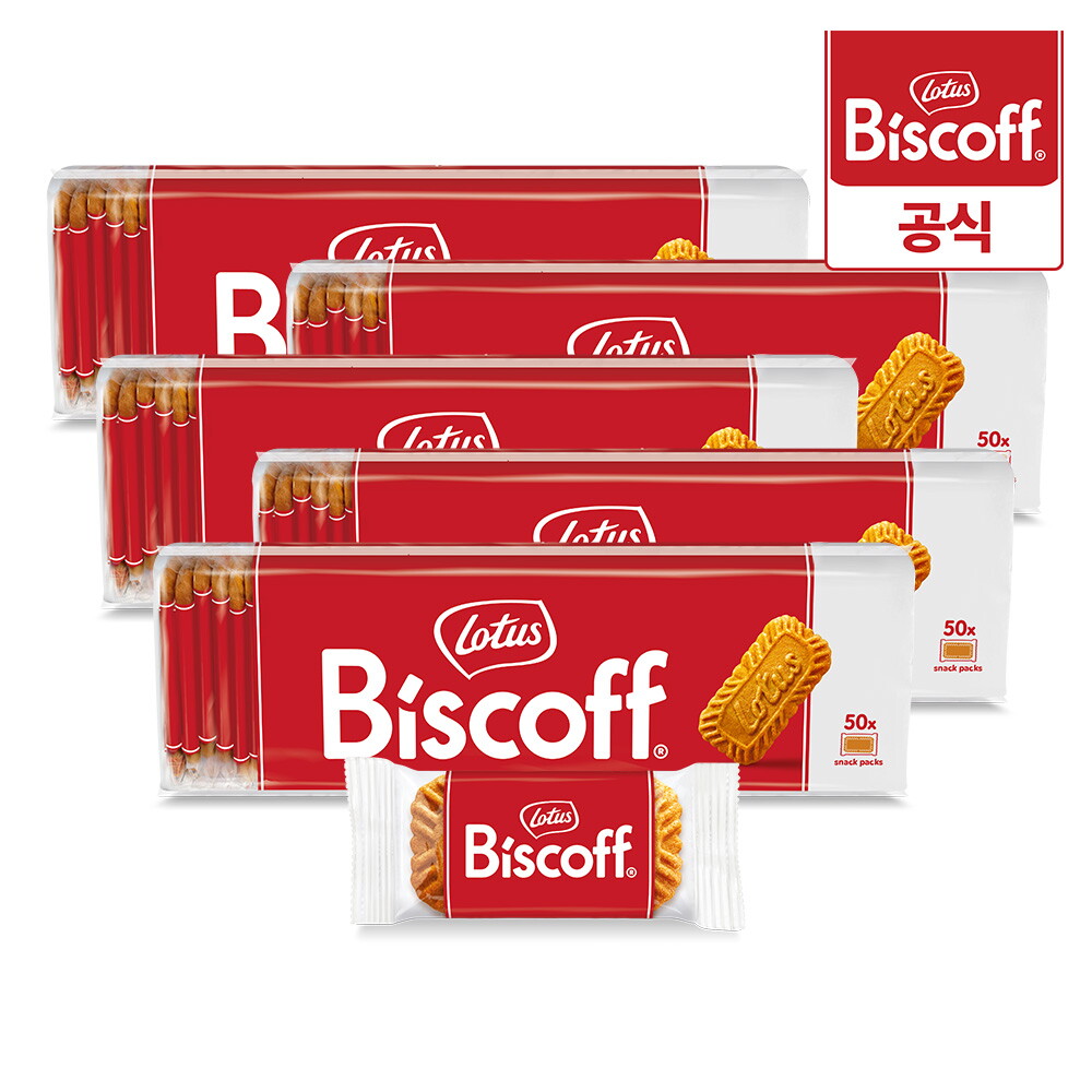 로투스(식품) 로투스 비스코프 비스킷 싱글팩 250개입 (312.5g x 5개) / 개별포장 커피과자 대용량 수입 과자