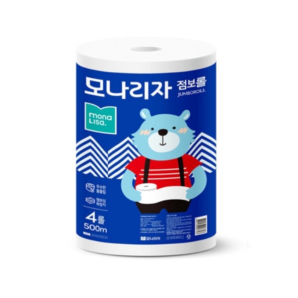 모나리자 모나리자 점보롤 업소용화장지 500m 4롤 대용량 화장지 휴지 두루마리_JS