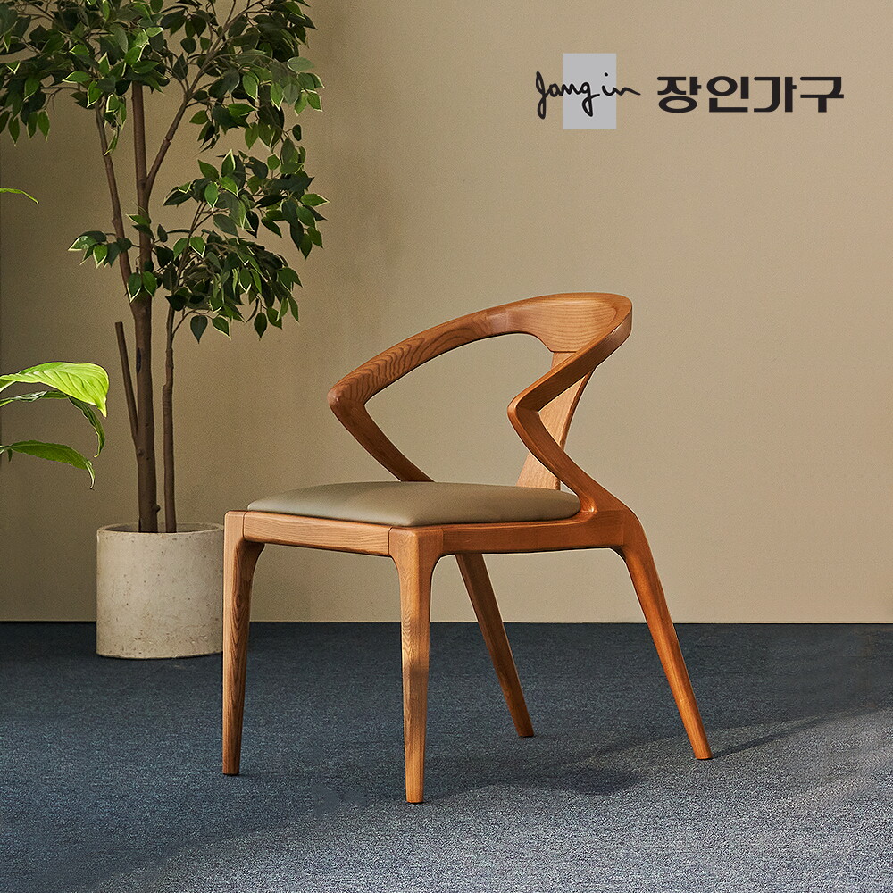 장인가구 (무료배송) 바이송 애쉬 원목 1인 식탁 의자