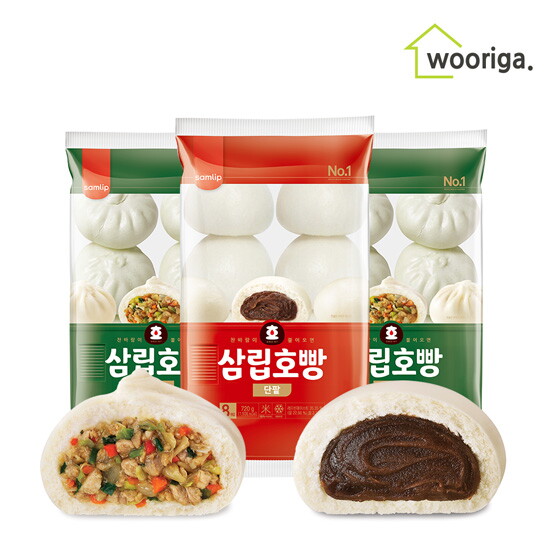 우리가스토리 대용량 냉동 삼립호빵 90g×24개입 (단팥1봉+야채2봉)