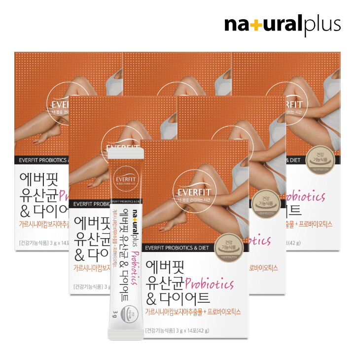 에버핏 에버핏 유산균&다이어트 14포 6박스(12주분) / 모유유래 유산균 가르시니아