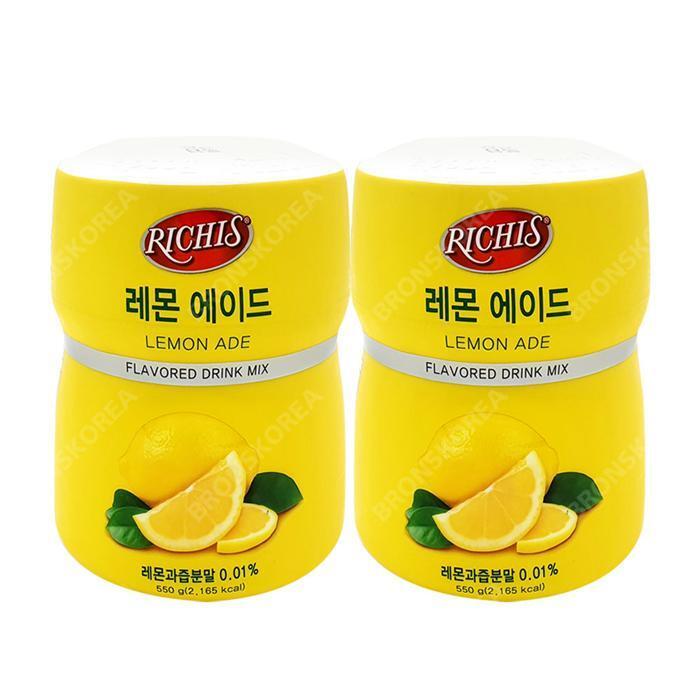 셀러허브 식품 동서 리치스 레몬 에이드 550g 2개 파우더 아이스티 음료
