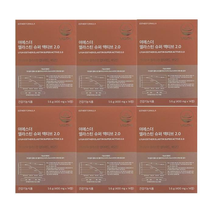 셀러허브 식품 에스더포뮬러 엘라스틴 슈퍼 액티브 2.0 14정 6박스