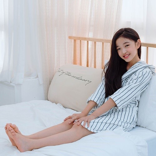 송월타올(백) (송월타올) 스누피 유아용 스트라이프 후드 샤워가운 세트