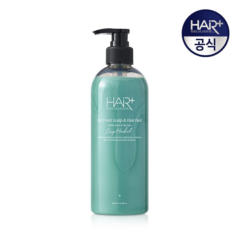 헤어플러스 오프레시 딥 허벌 스칼프 헤어 두피팩 500ml / 쿨링 토닉 스크럽 앰플 탈모