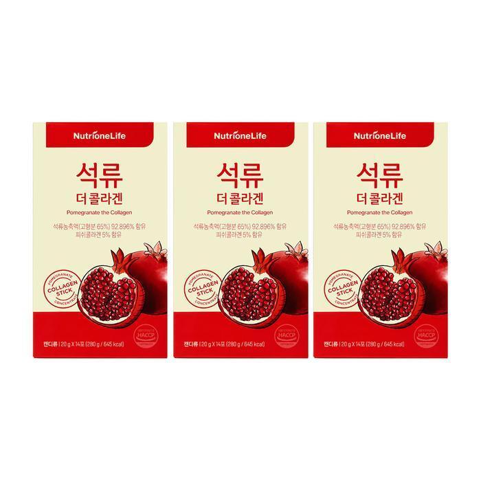 셀러허브 식품 뉴트리원라이프 석류 더 콜라겐 20g x 14포 (리뉴얼) 3개 Ss