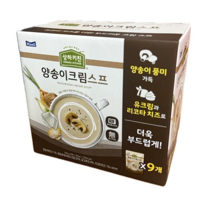 셀러허브 식품 상하키친 양송이 크림스프 150g x 9개입