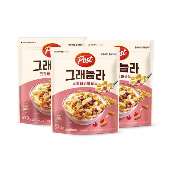 셀러허브 식품 포스트 그래놀라 크랜베리 아몬드, 570g, 3개