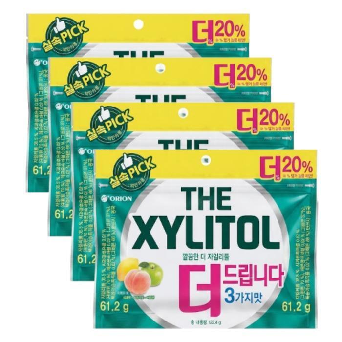 셀러허브 식품 오리온 더 자일리톨 껌 리필 122g x 4개