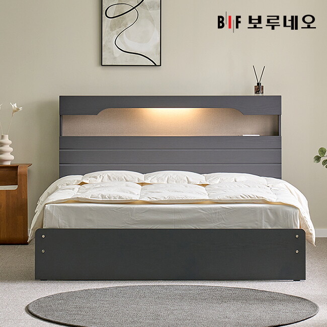 보루네오하우스 앳홈 카리나 LED 일반침대 SS-매트리스 미포함