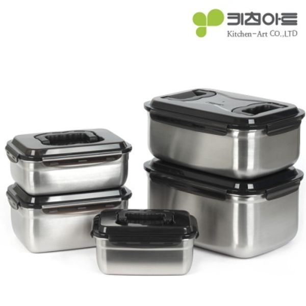 교보문고 서울리빙 키친아트 스테인레스 김치통 풀세트 (S,1,2,3,4호)