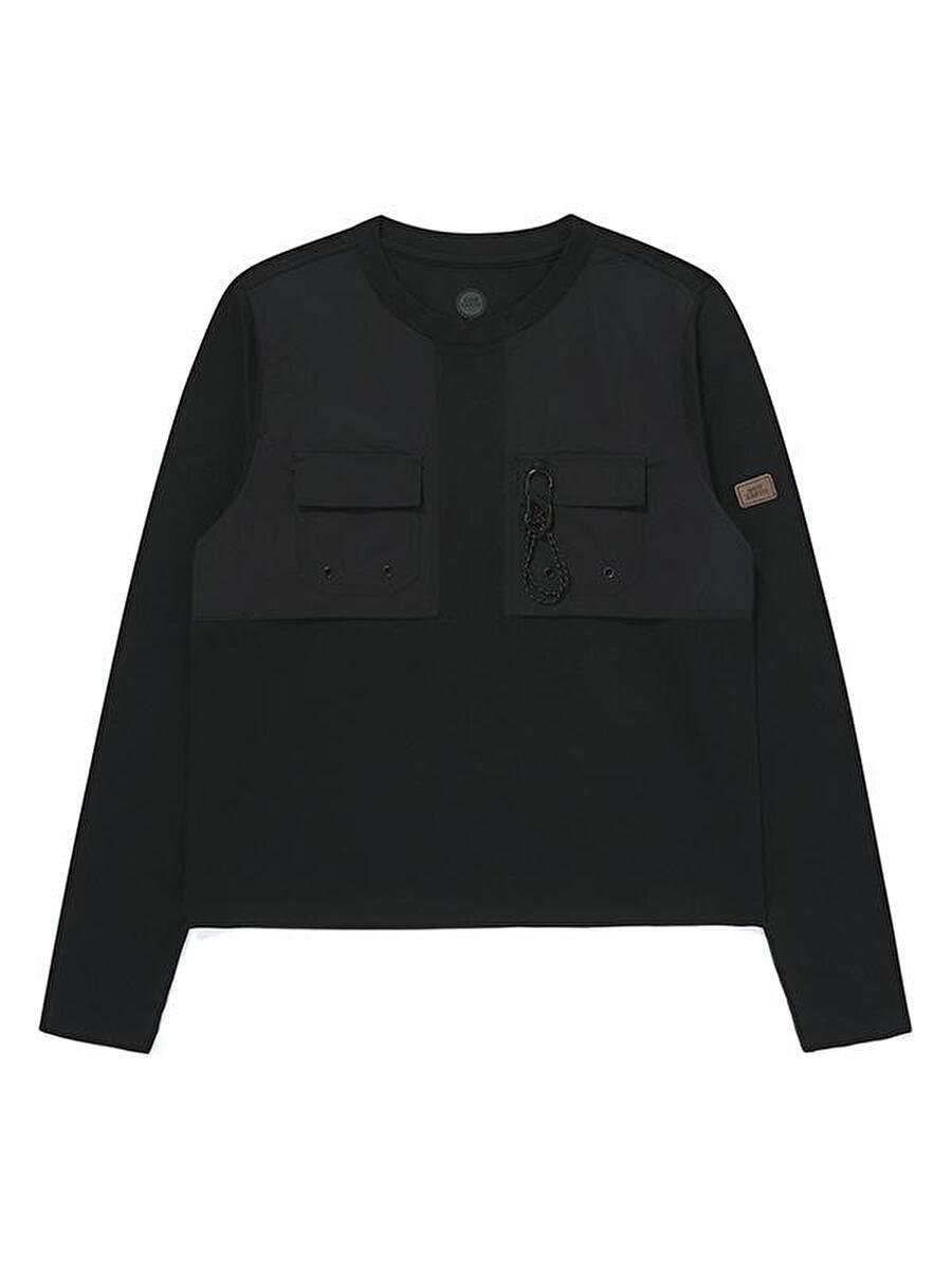 비비씨어스 BE51TL01W160 W 우븐패치 롱슬리브_Black