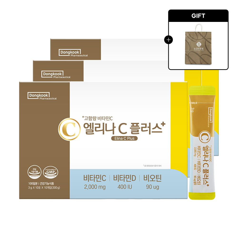 네이처스비타민샵 (동국제약)엘리나 C 플러스 (10포x10개입) 3박스