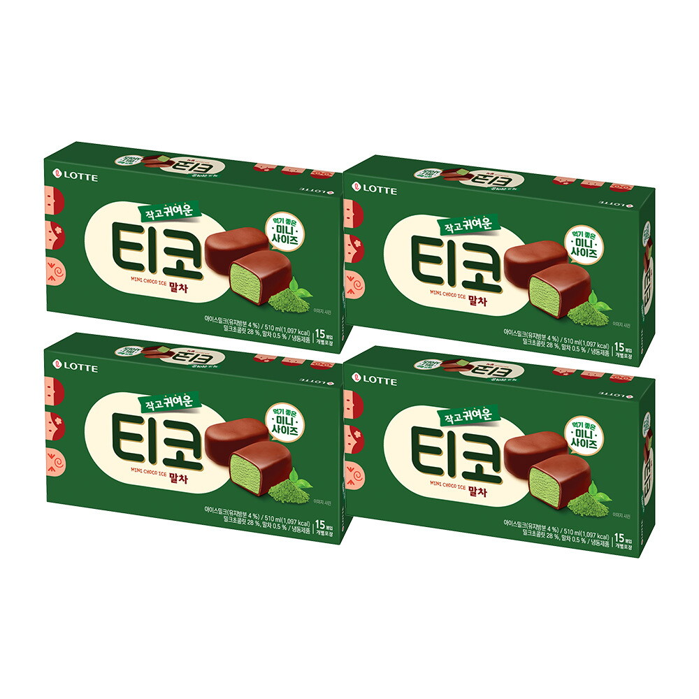 롯데웰푸드 티코 말차 510ml x4개