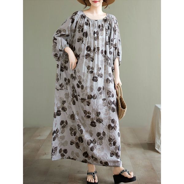 베나프 [하프클럽/베나프]리즈 프린트 루즈핏 롱원피스_BJ2OP030