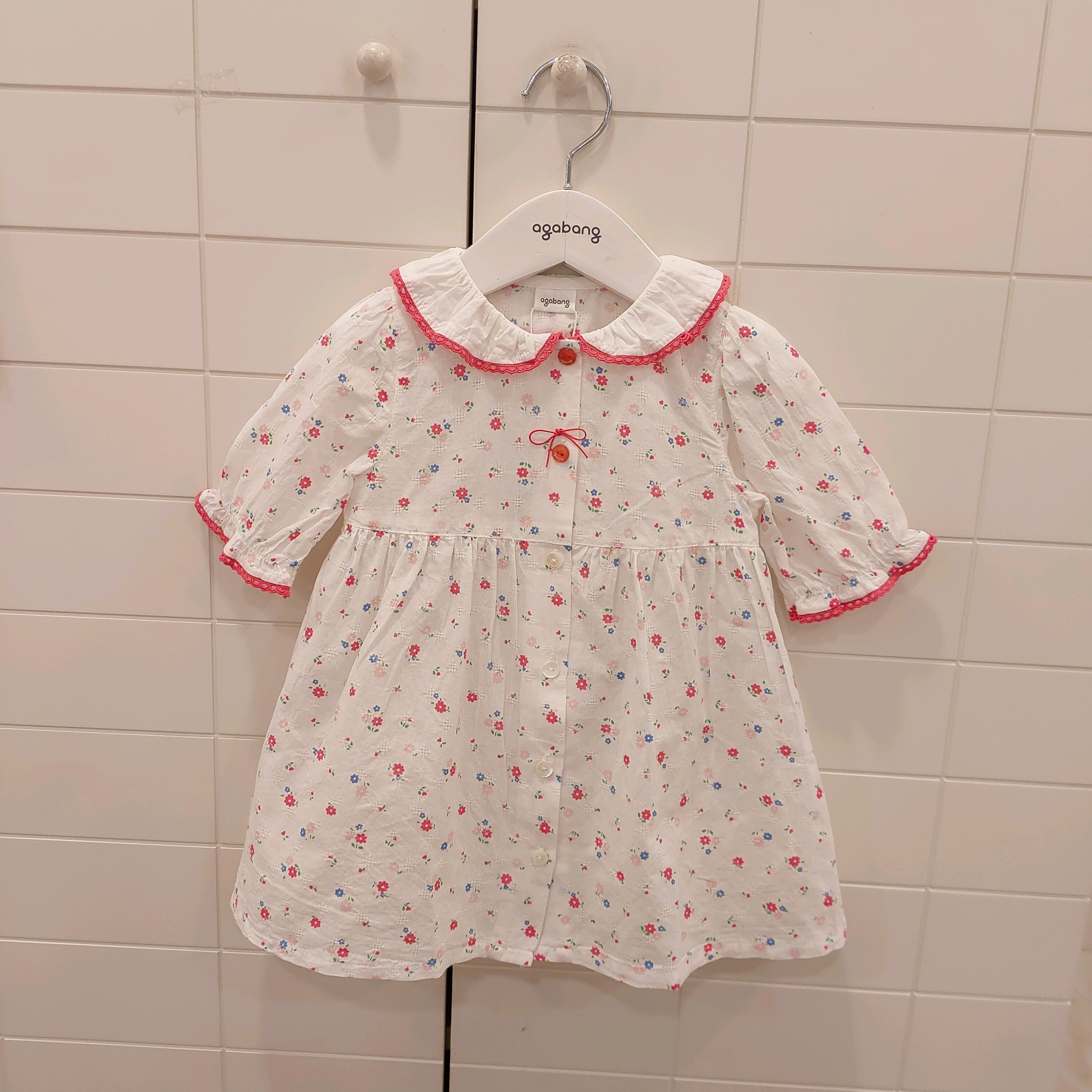 아가방 (패플) [아가방]NC청주점 26년여름신상 샤샤 플라워 7부 오픈 OP  01T324002 ECJ