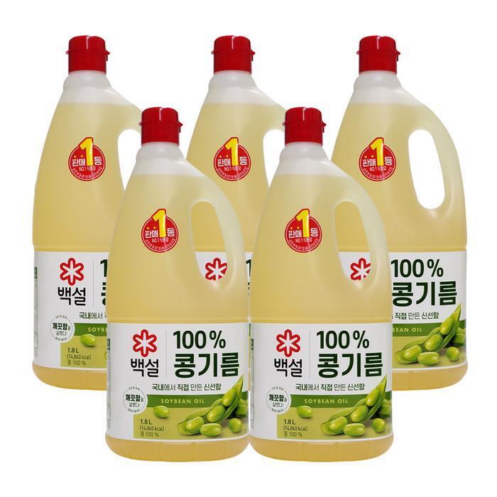 셀러허브 식품 백설 콩기름 식용유 1.8L x 5개