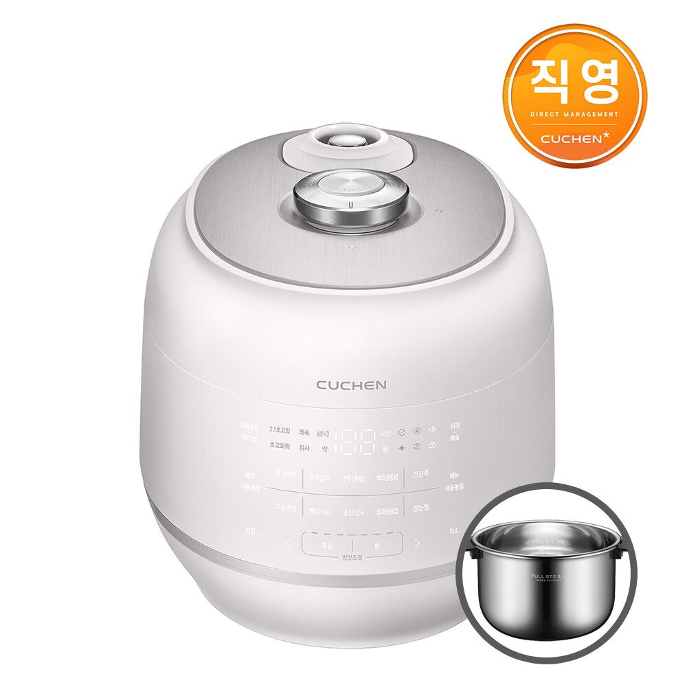 쿠첸 쿠첸 121+ 10인용 올스텐 IH전기압력밥솥 블라썸화이트 CRT-RPS1091BW