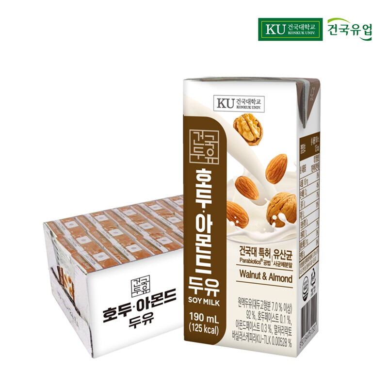 건국유업 건국두유 호두아몬드 두유 190ml 24팩