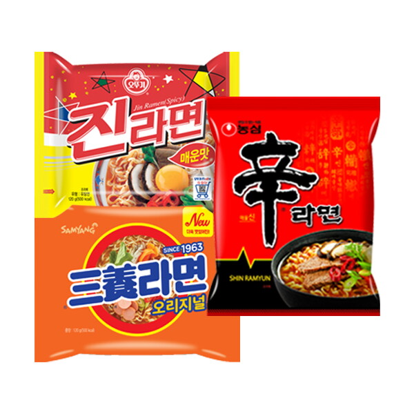 농심 신라면 5입 + 진라면 5입 + 삼양라면 5입