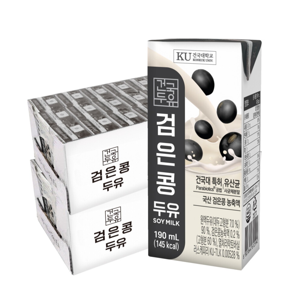 건국유업 건국우유 검은콩 두유 190ml 48팩