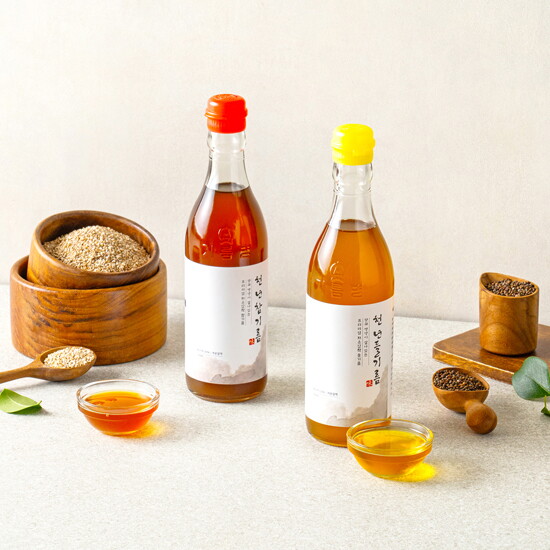 전라도청년 [전라도청년] 100% 저온압착 특등급만 사용한 천년들기름 350ml + 350ml