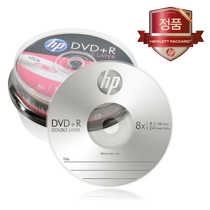 HP HP DVD+R 듀얼레이어 8.5GB 10장케이크/공DVD/더블레이어/DL