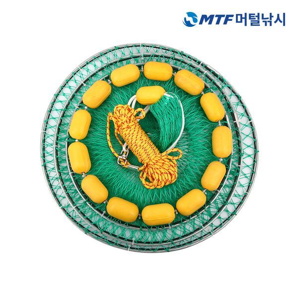 머털낚시 [하프클럽/머털낚시] 핸들 바다 부력망 로프 포함 45cm 고기망 어망