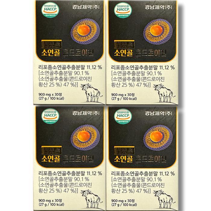 셀러허브 식품 경남제약 리포좀 소연골 콘드로이친 900mg 30정 4박스