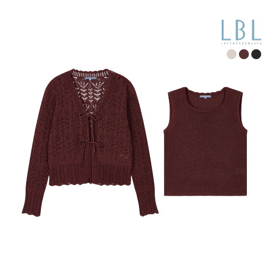 ○26SS 린넨블렌디드 크로셰 가디건+니트 SET 5