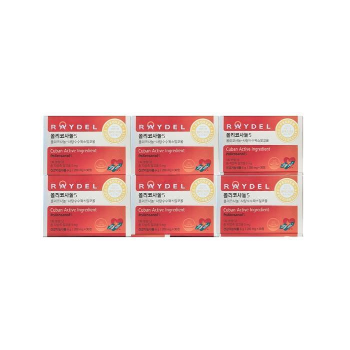 셀러허브 식품 레이델 폴리코사놀 5 200mg x 30정 X 6개 -AO-