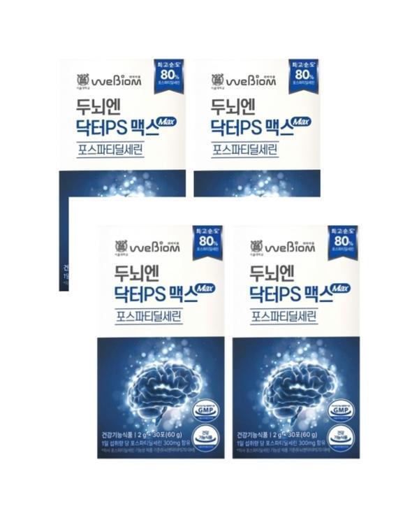 셀러허브 식품 위바이옴 두뇌엔 닥터PS 맥스 2g x 30포 4박스 -AO-