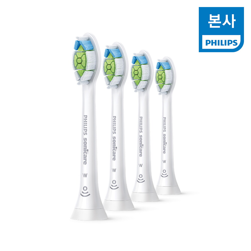 필립스 PHILIPS 필립스 소닉케어 W 옵티멀 화이트 칫솔모 화이트 4개입 HX6064/14