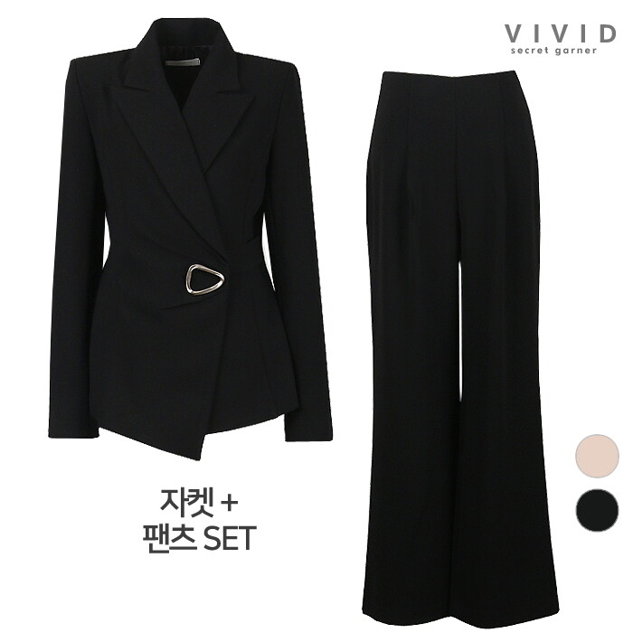 비비드 시크릿가너 VIVID SET 여성 모던 정장자켓+정장팬츠 세트