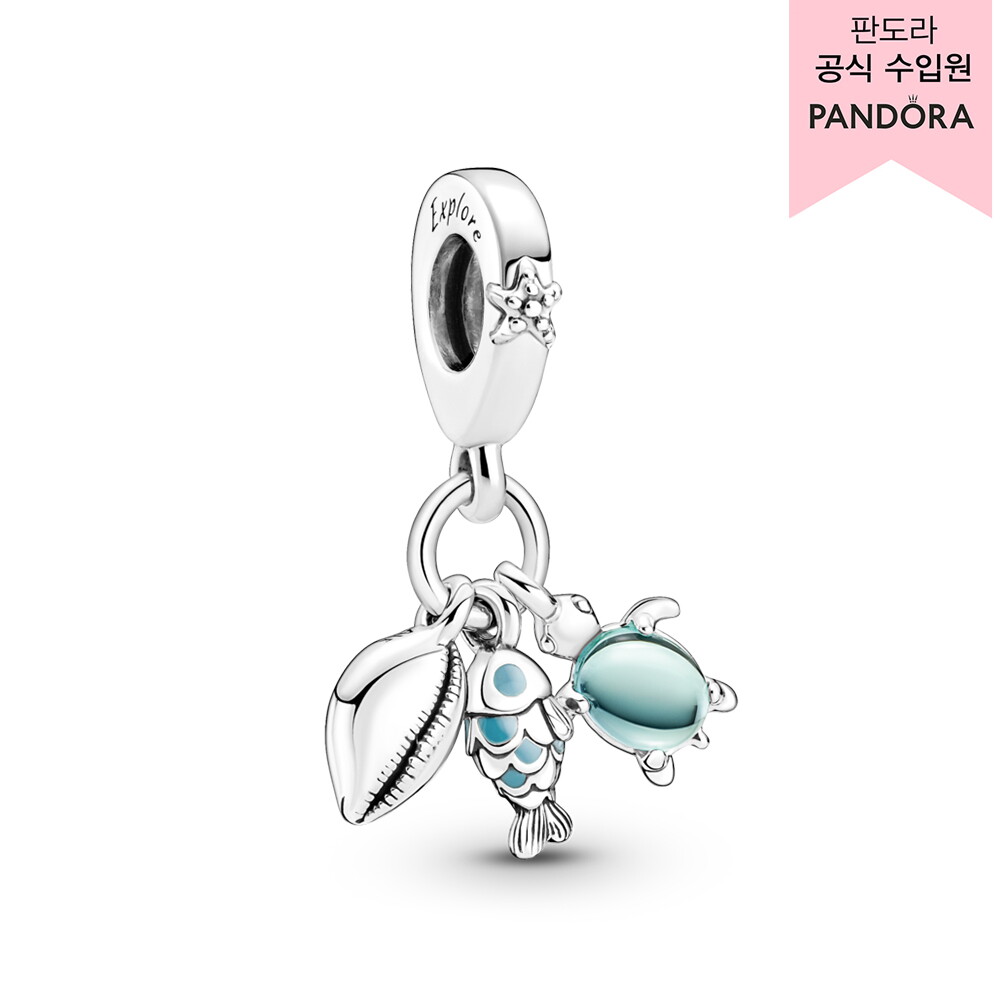 판도라(주얼리) (백화점 보증서 제공)피쉬 씨 터틀 콘치 트리플 댕글 참_791697C01