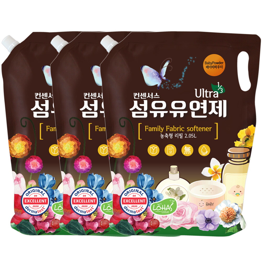 컨센서스 컨센서스 3배농축유연제 2.05L x3 베이비파우더(리필)