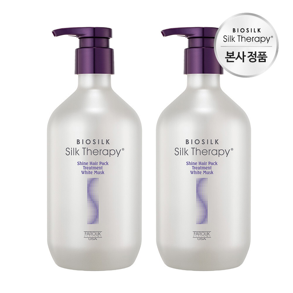 실크테라피 실크테라피 샤인 헤어팩 트리트먼트 화이트 머스크 500ml x 2개
