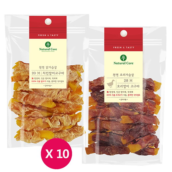 도그씨 네츄럴코어 오리/치킨말이 고구마 110g x 10개