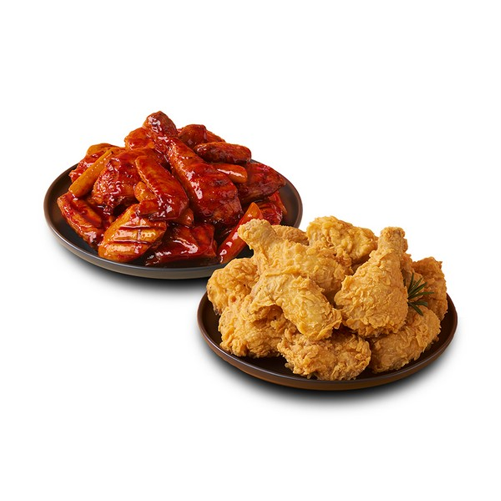 동근이숯불두마리치킨 (동근이) 숯불양념구이(뼈)+후라이드치킨(뼈)