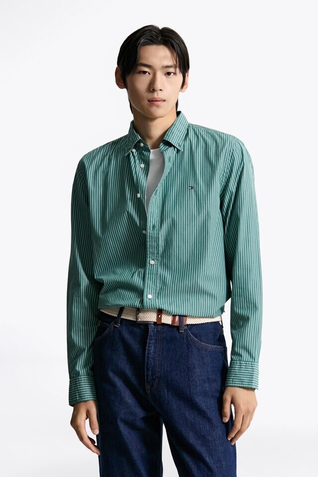 타미힐피거(AVE) 헤어라인 포플린 셔츠  T12F7WSH100MT1_0CG