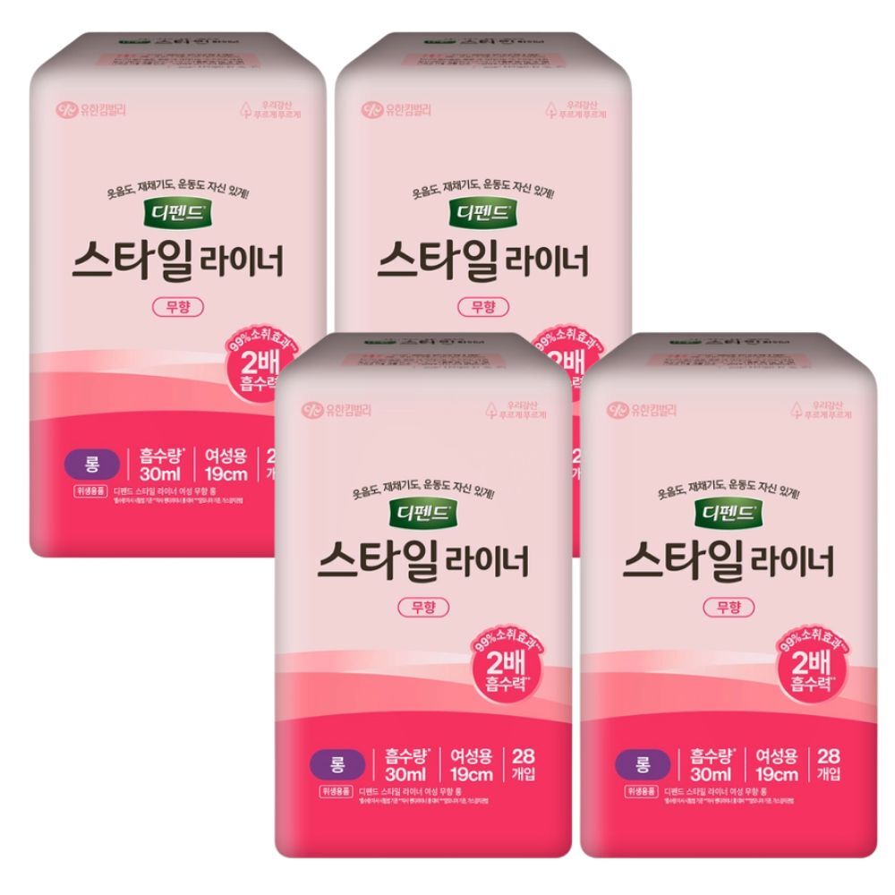 디펜드 디펜드 스타일 요실금 라이너 여성용 무향 롱 28매 x 4팩