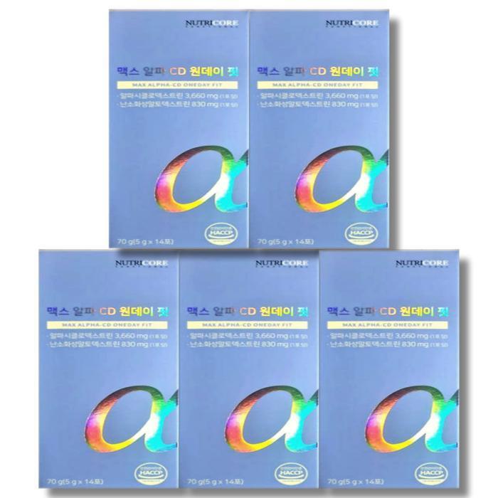 셀러허브 식품 뉴트리코어 맥스 알파CD 원데이 핏 14포 5박스