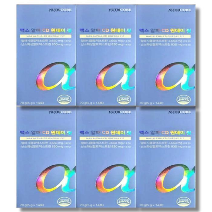 셀러허브 식품 뉴트리코어 맥스 알파CD 원데이 핏 14포 6박스