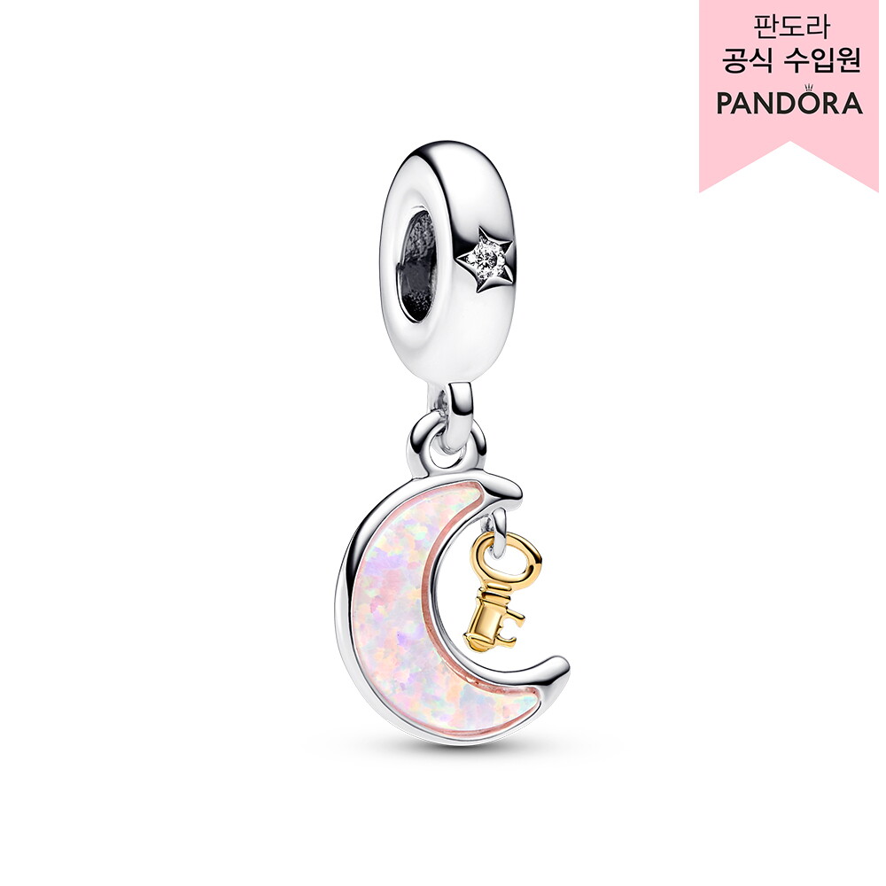판도라(주얼리) (백화점 보증서 제공)투-톤 키 문 댕글 참_762985C01_A