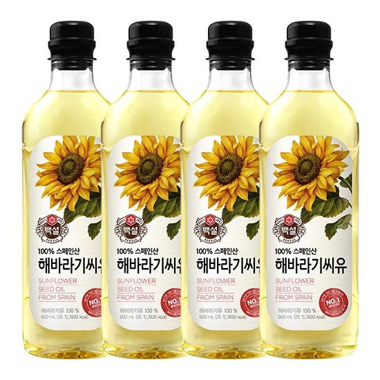 (CJ제일제당) 해바라기씨유 900ML x 4병