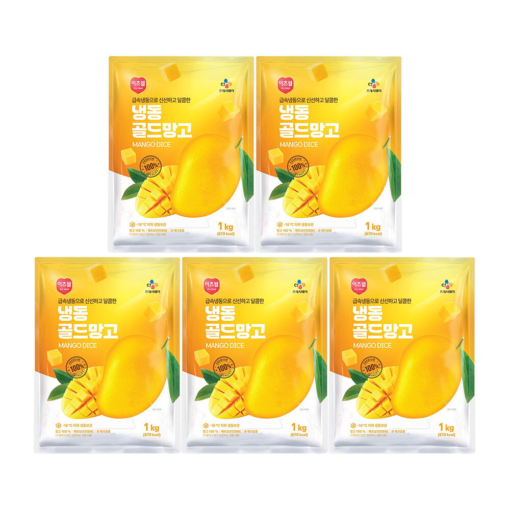씨제이프레쉬웨이 이츠웰 냉동골드망고1kg x 5개