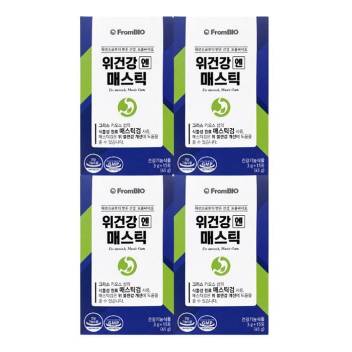 셀러허브 식품 프롬바이오 위건강엔 매스틱 3g15포 4박스